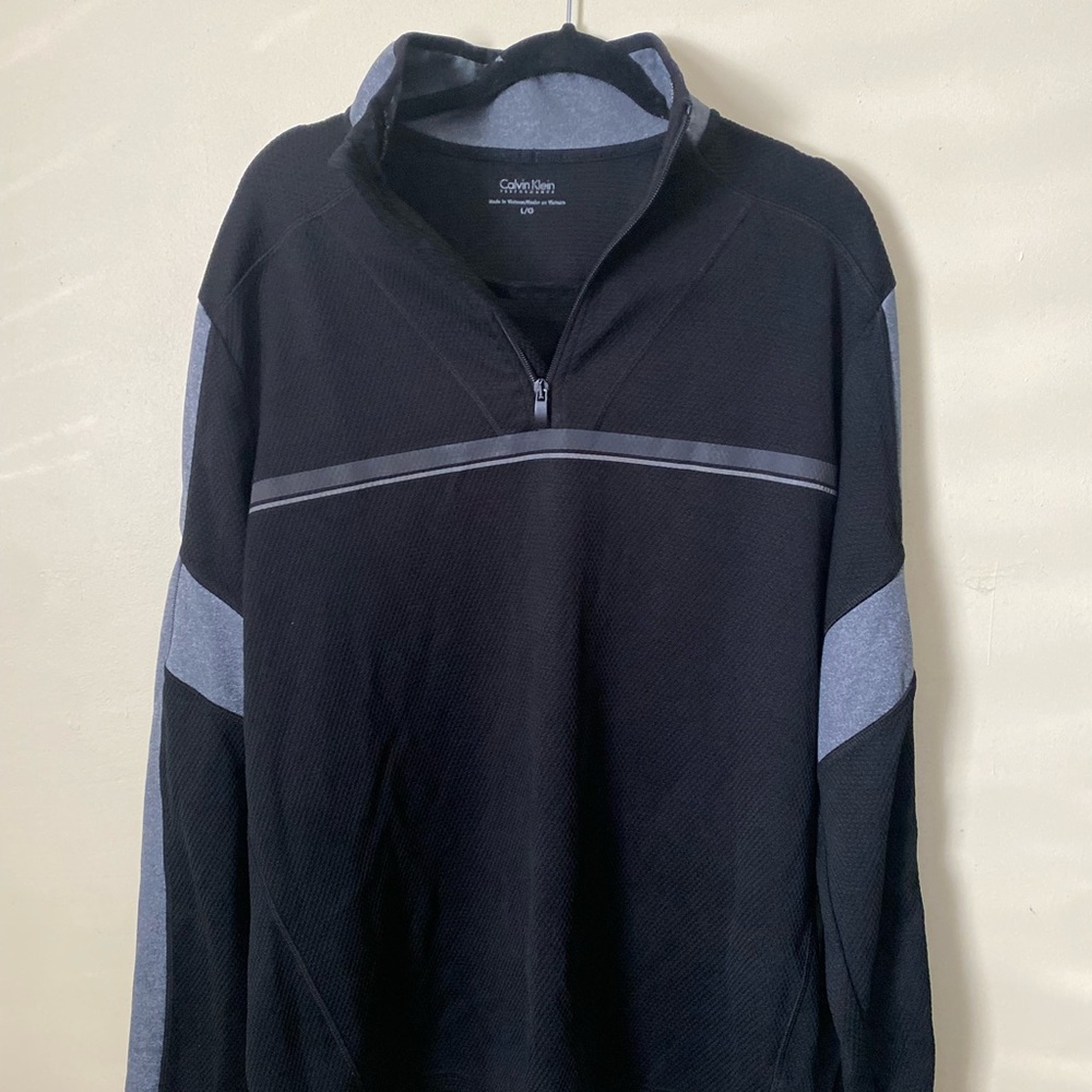 Calvin Klein Performance Black and Gray Zip-Up Sweater